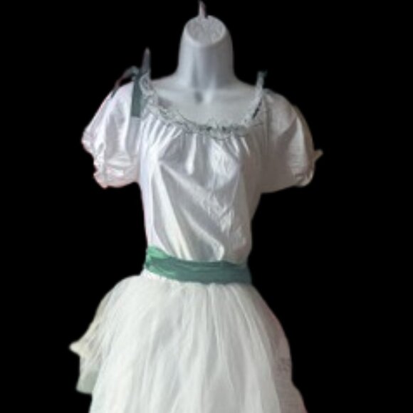 White Hoop Skirt Dress / HALLOWEEN COSTUME Fits Small / Medium - Picture 2 of 6